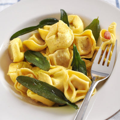 Ricotta and spinach Tortelli with butter and sage